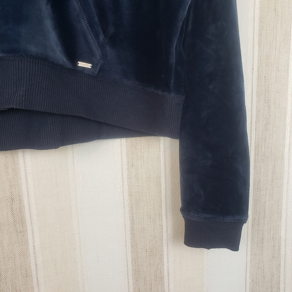 Hollister‎ Velvet Hoodie Sweatshirt Blue Size Small - Picture 2 of 9